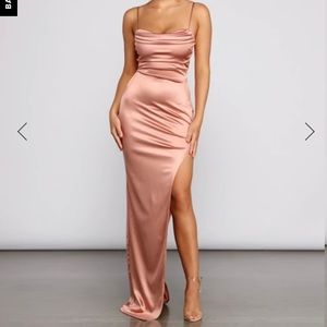 Pink Satin long dress
